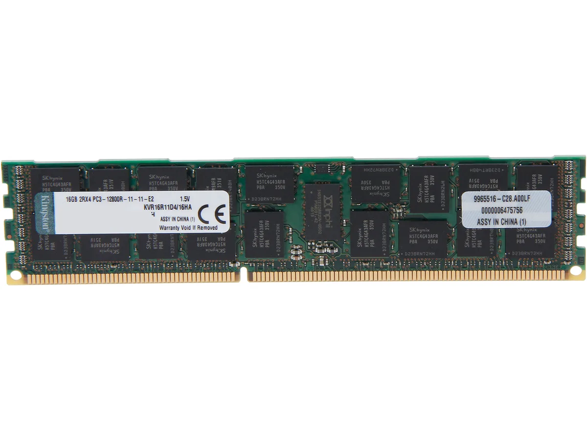 Kingston Technology Corp. Kingston Technology Corp. KVR16R11D4/16HA 16GB DDR3 1600 ECC Registered Server RAM — product photo