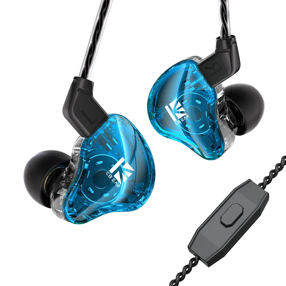  KBEAR KS1 Clear In-Ear Headphones 10mm 18ohm 3.5mm — product photo