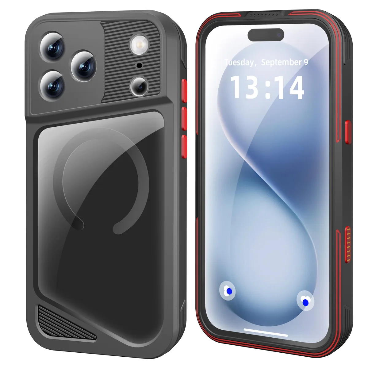 BONAEVER BONAEVER Magnetic Waterproof Case for iPhone 17 Pro Max 6.9'' Black — product photo