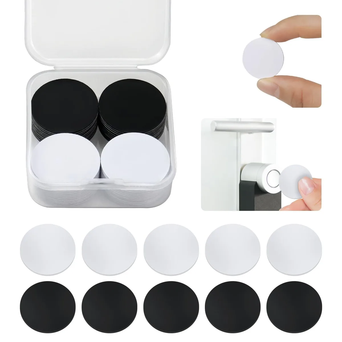 Round white NFC sticker on card stock, 25 mm diameter, adhesive back