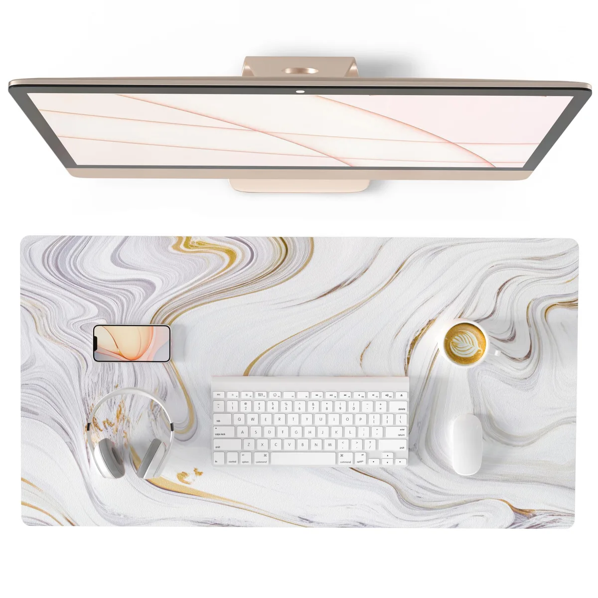 KEHIPI KEHIPI QY-DP-4188-PDP-1 Mouse Pad Luxury Marble Ink 31.5" x 15.7 — product photo
