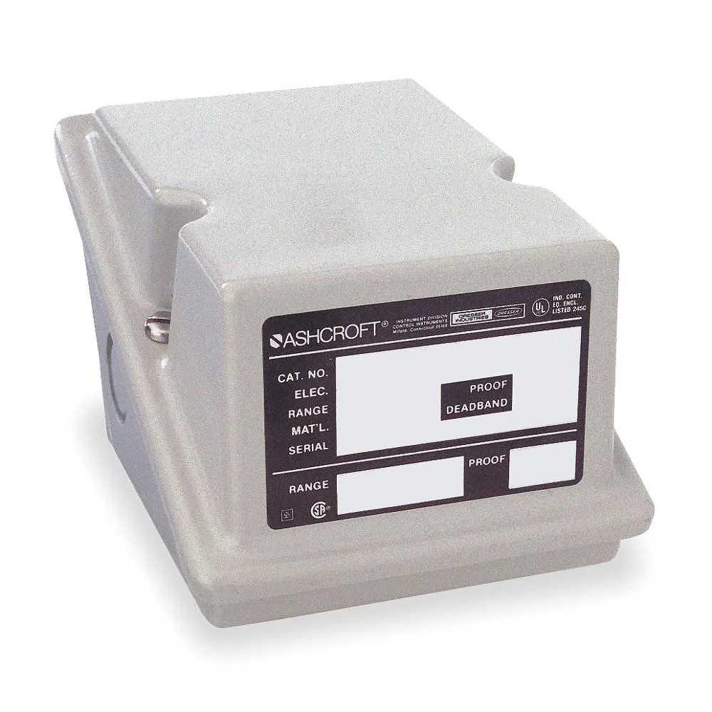 Ashcroft pressure switch, metal body, 1/2 inch port, DPST contacts