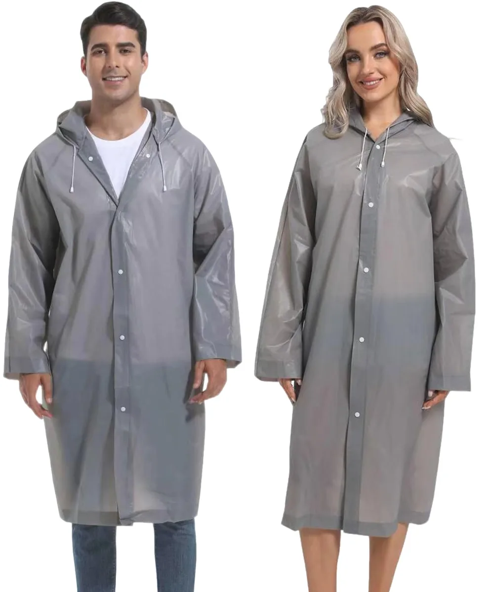  Borogo 2-Pack Reusable Rain Ponchos Clear Adults 27.5x59in — product photo