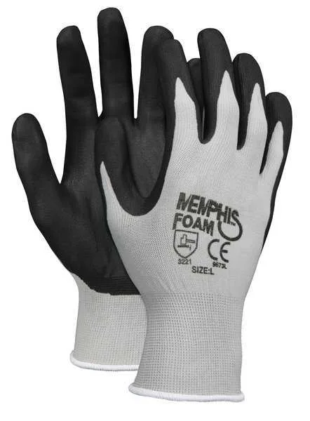 Memphis Memphis Economy Foam Nitrile Gloves Large Gray/Black 12 Pairs 9673L cleaning — product photo