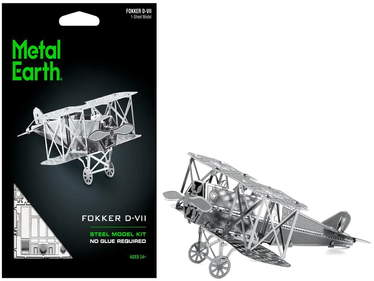 Metal Earth Metal Earth Fokker D-VII Fighter Aircraft "Imperial German Army" Easy hobby collectible — product photo