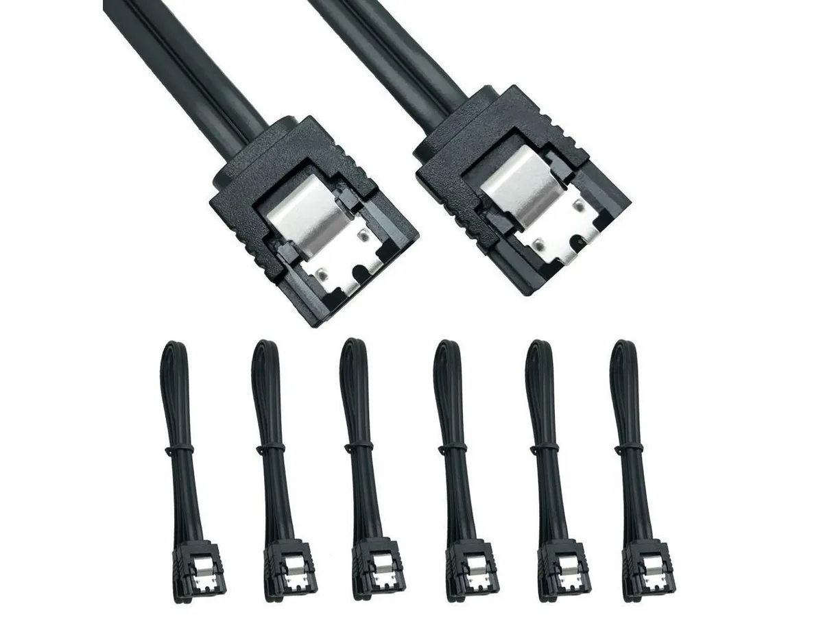 KEHIPI KEHIPI SATA III 6Gbps Straight Locking Latch Cable 16 Inch 40cm 3 Pack — product photo
