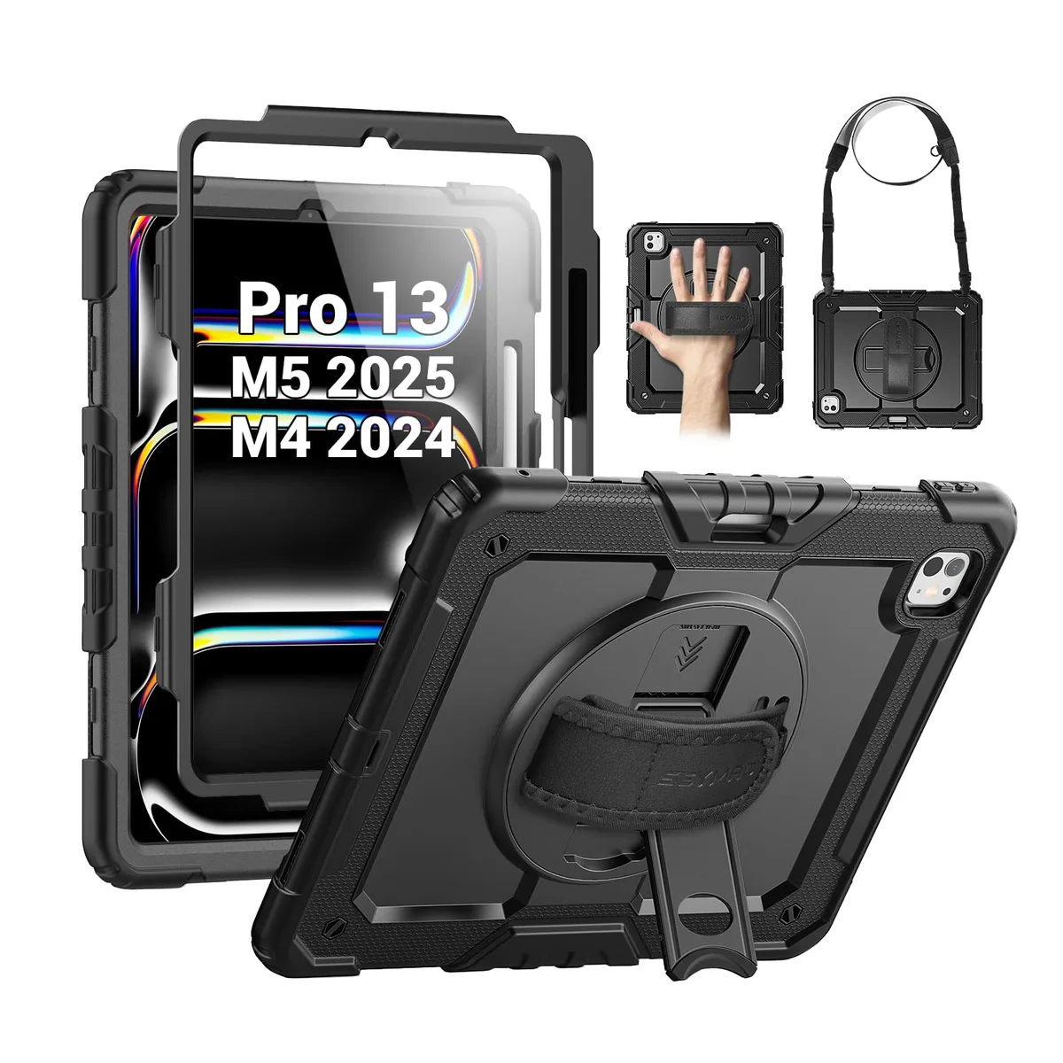  SEYMAC A2925 iPad Pro 13 Inch 2024/2025 Case Black — product photo