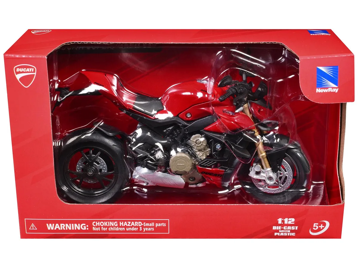 New Ray Toys New Ray Toys Ducati Supernaked V4S 1/12 Red Diecast Motorcycle — product photo