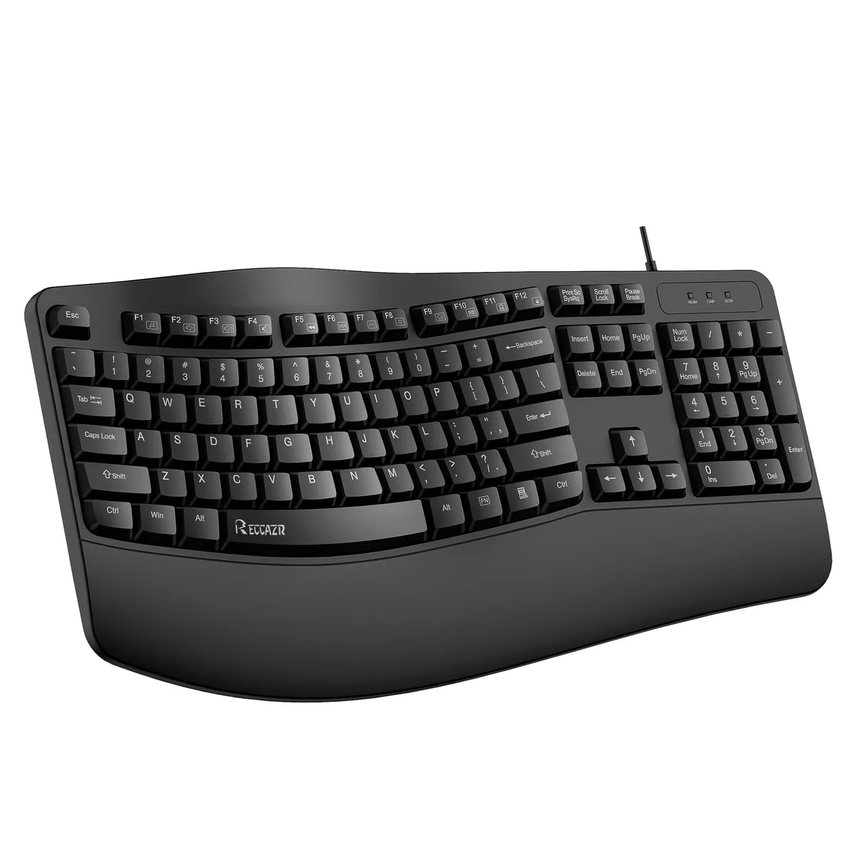  Redragon Ergonomic Keyboard Black 104 keys USB wired with wrist rest — product photo