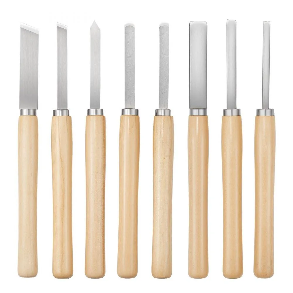 VEVOR VEVOR 8PCS Wood Lathe Chisel Set Carbon Steel Oxford Bag — product photo