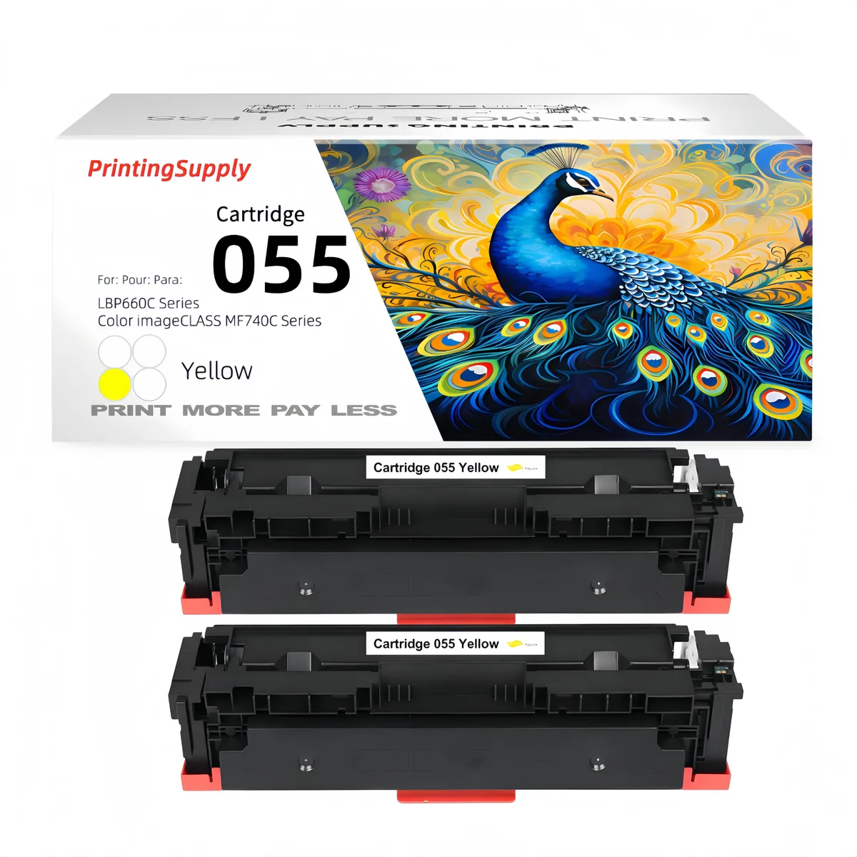 New Brand New Brand Yellow 055 055H Toner Cartridge 2-Pack — product photo