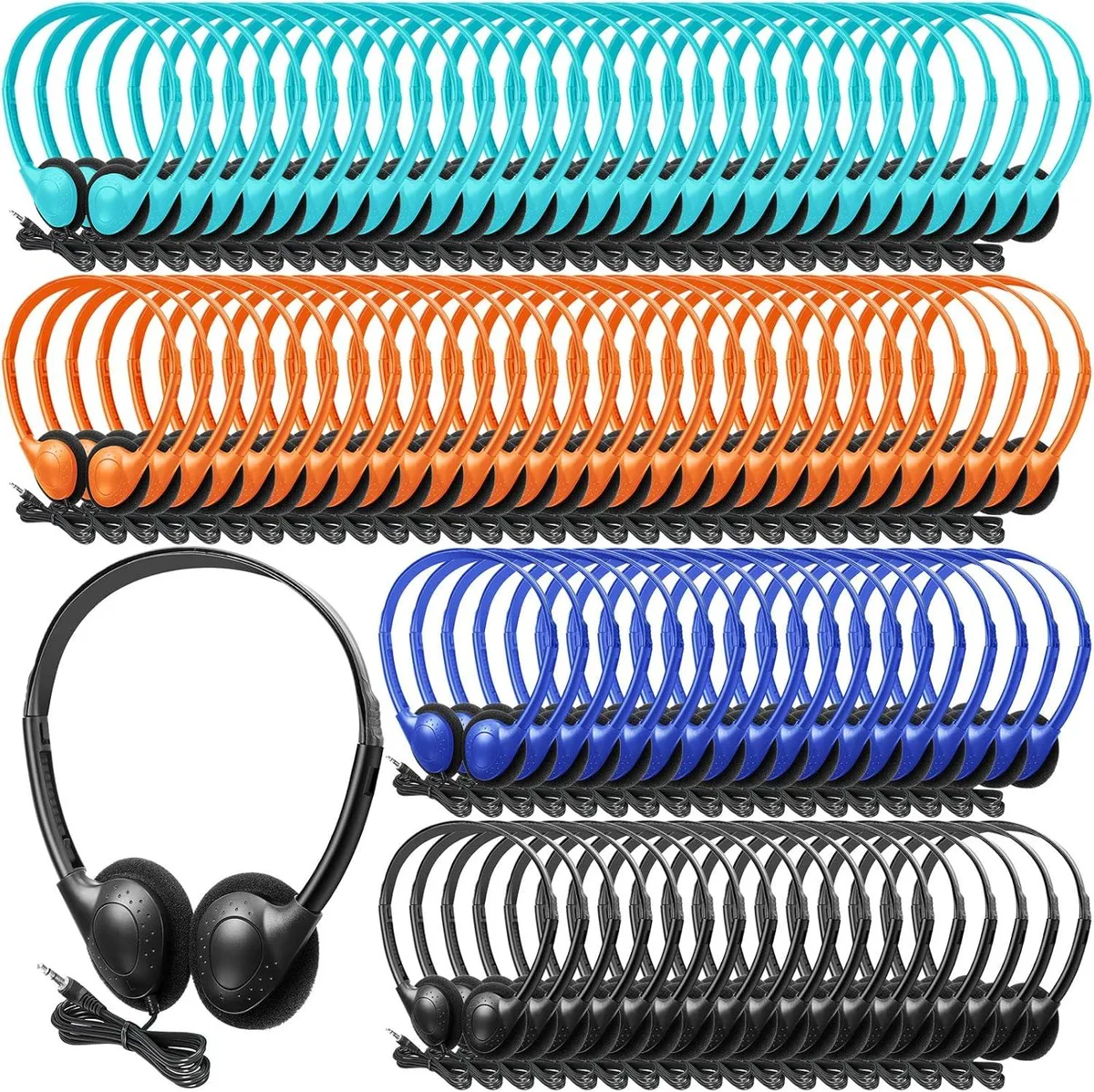 BFKK BFKK 100 Pack Wired Headphones 3.5 mm Multicolor — product photo