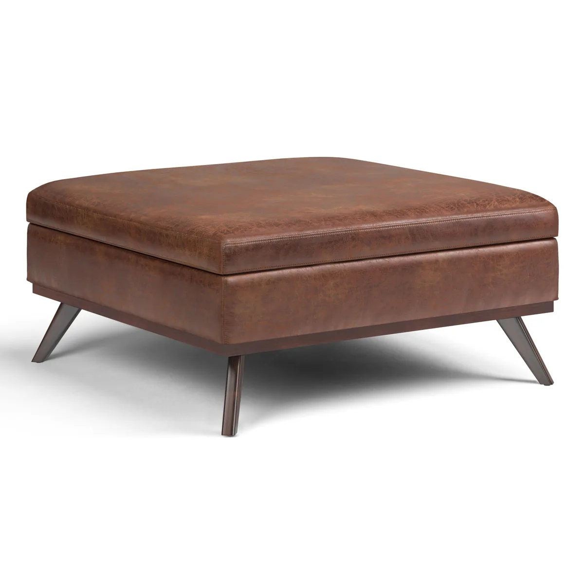 tuphen tuphen XL Square Coffee Table Storage Ottoman Distressed Saddle Brown 40 19.1 — product photo