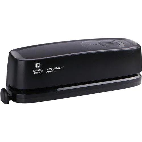 Business Source Business Source 00083 Electric 3-Hole Puncher 10 Sheet Capacity Black — toote foto