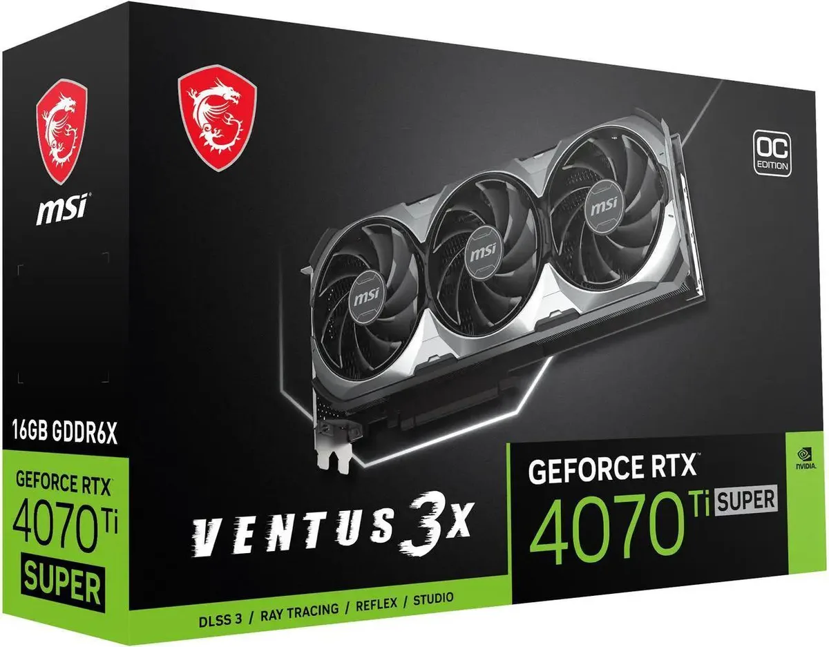MSI MSI Ventus GeForce RTX 4070 Ti SUPER 16G VENTUS 3X graphics card — product photo