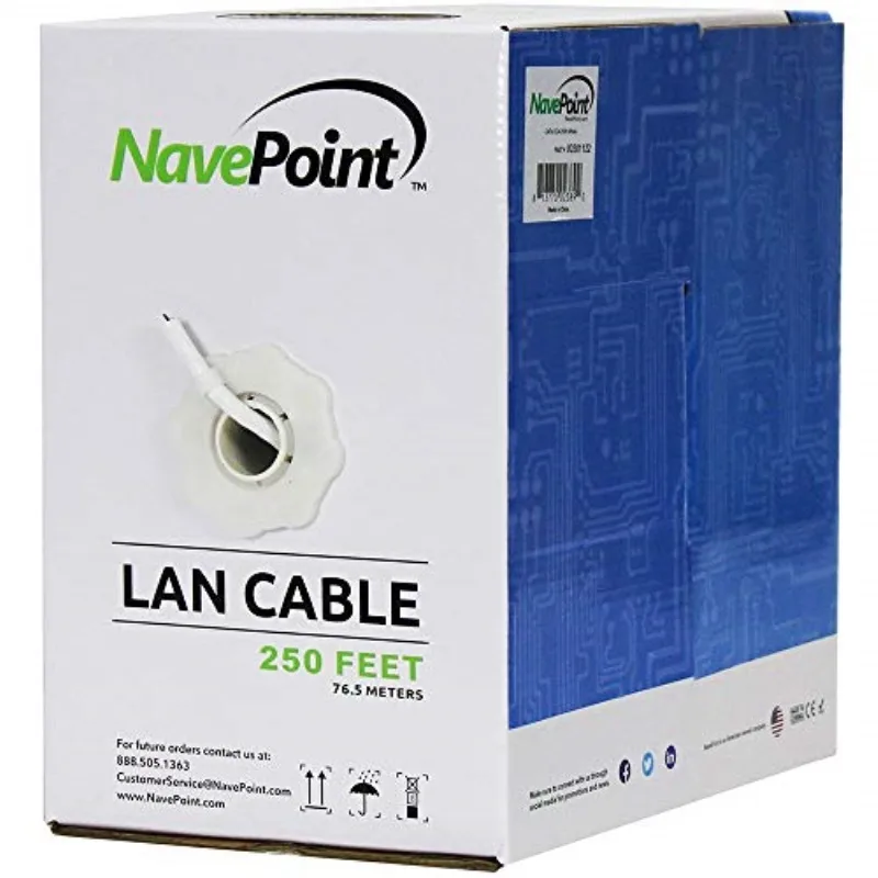 NavePoint NavePoint CAT5e UTP Bulk CCA Ethernet Cable 24AWG 250FT Black — product photo