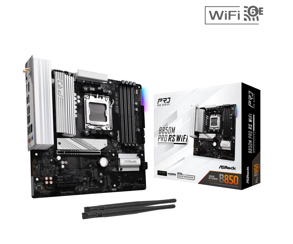 ASRock ASRock B850M Pro RS WiFi AM5 AMD motherboard — product photo