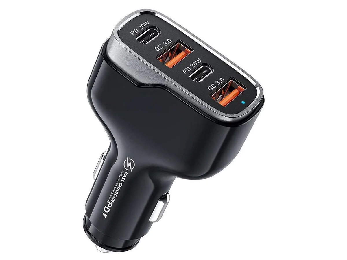 KEHIPI KEHIPI 4 Port USB C Car Charger 40W QC 3.0 PD 20W car electronics accessory — product photo