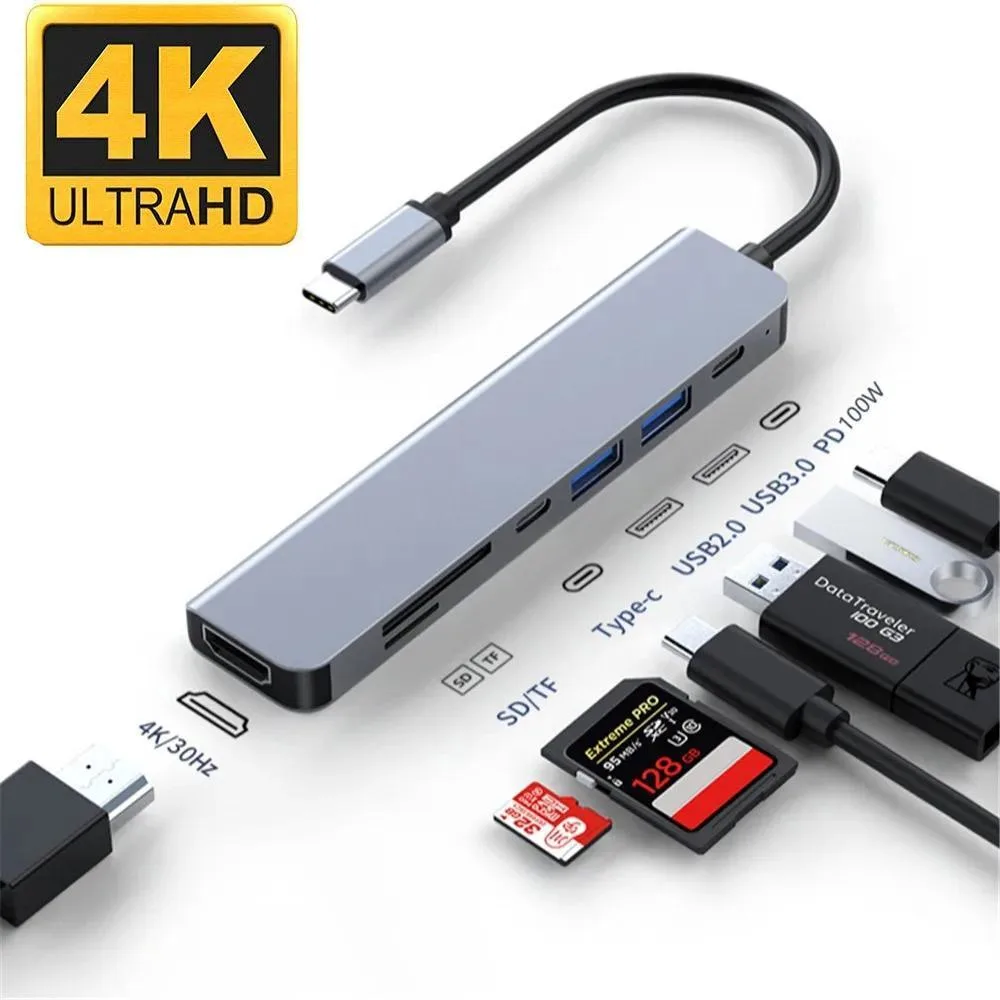 WRIARICH WRIARICH BYL-2121 7-in-1 USB-C Hub Gray — product photo