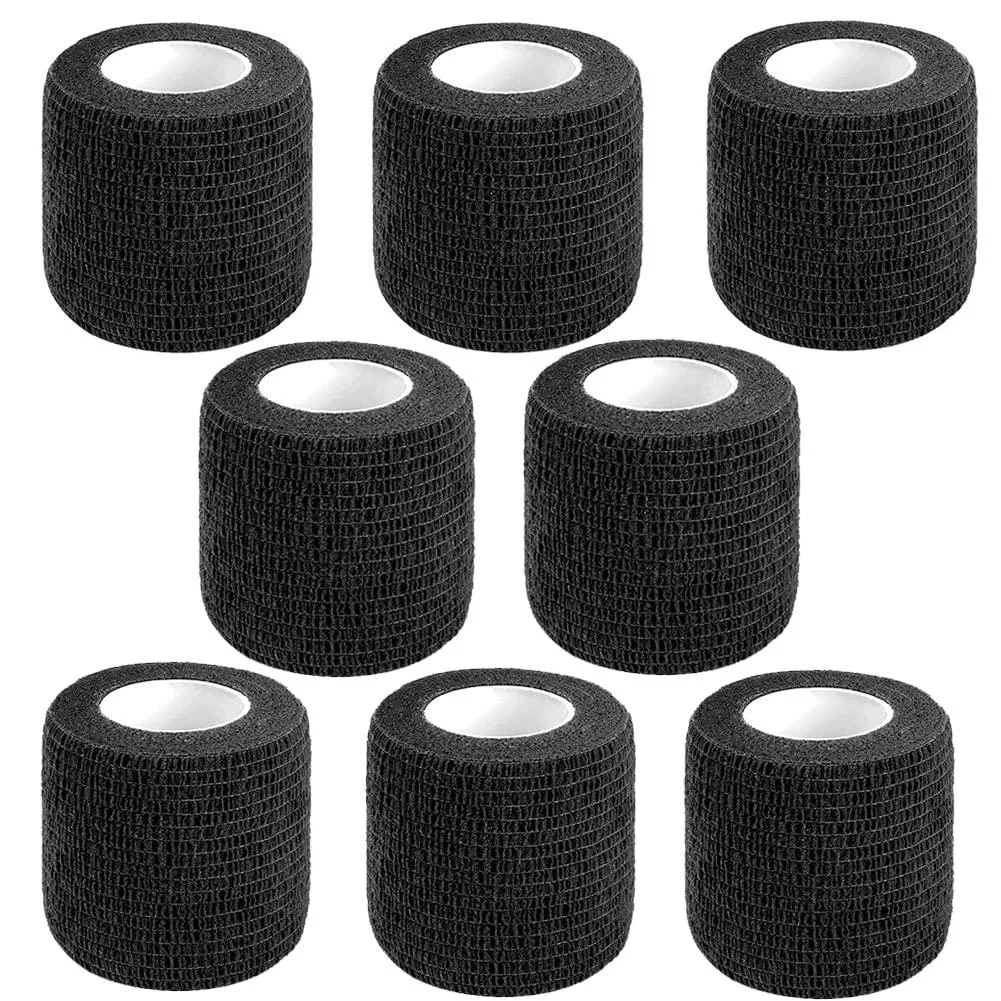  CIYAGPOOU 8BLACKAdhesiveBandage first aid 8 rolls 2 in x 5 yd black — product photo