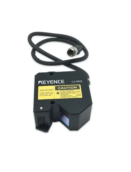 Compact silver sensor head with front laser aperture and rear cable gland