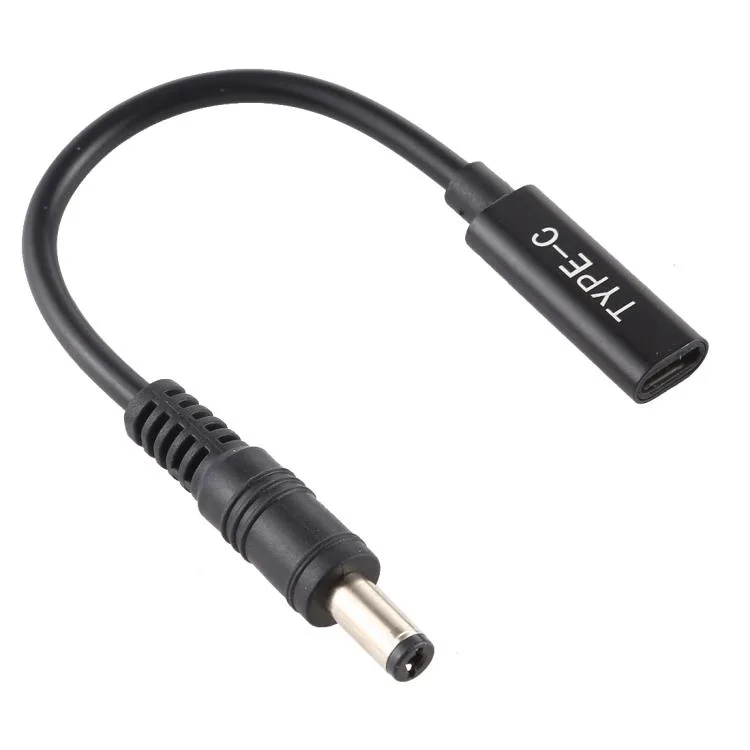 Short USB-C to 5.5 x 2.1mm barrel power cable, 17cm, 10g