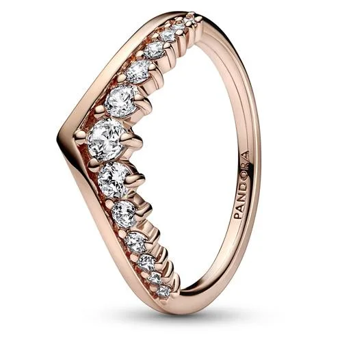PANDORA PANDORA Timeless Wish Floating Pave Ring 14k Rose Gold-Plated Silver — product photo
