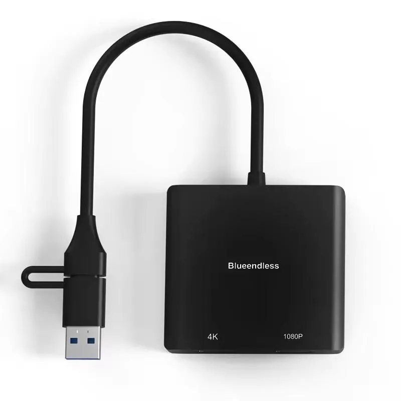 QGeeM QGeeM USB-C to HDMI Splitter Adapter 0.12m Black — product photo