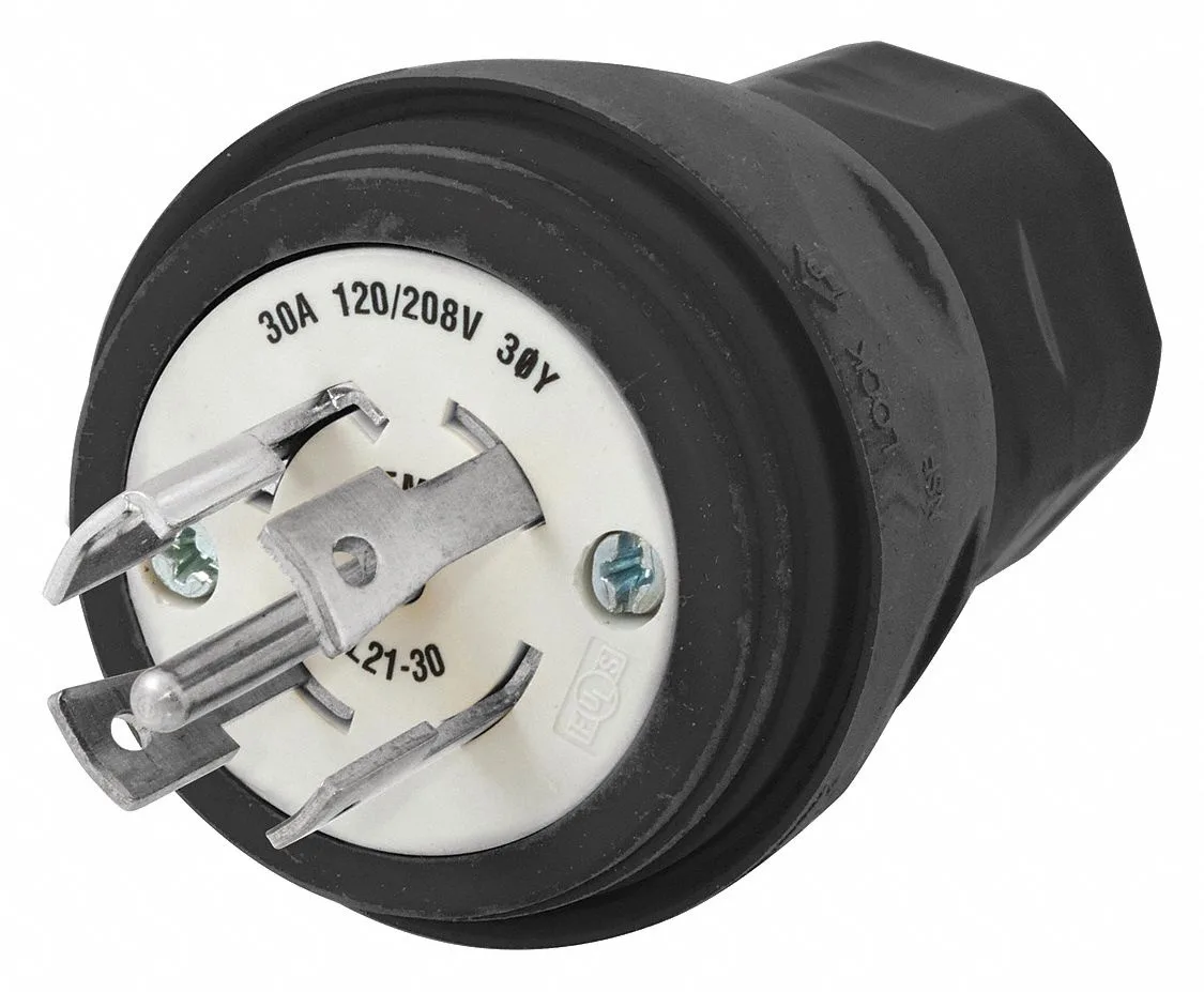 Hubbell Incorporated Hubbell Incorporated HBL28W81BK Watertight Locking Plug L21-30P 30A 120/208V 4P5W — product photo
