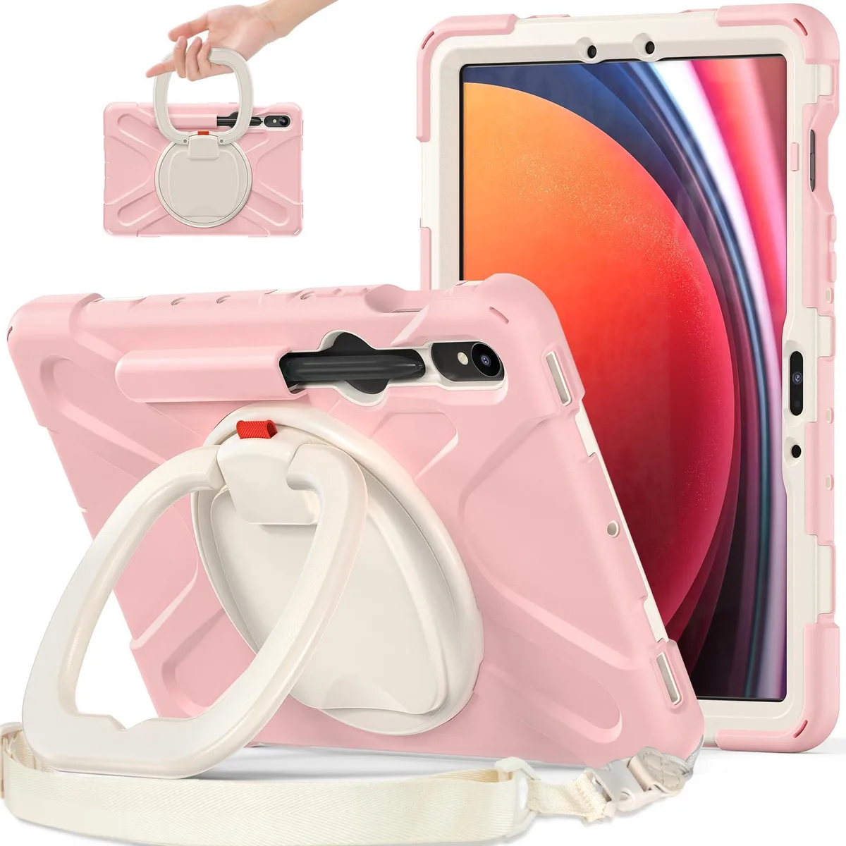 Timoom Timoom Rugged Silicone Cover Pink 10.9-11" 360° Kickstand Strap S Pen Holder — product photo