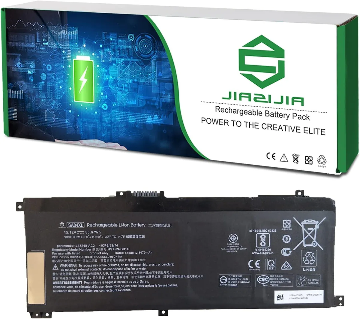 NShi NShi SA04XL 15.12V 55.67Wh laptop battery — product photo
