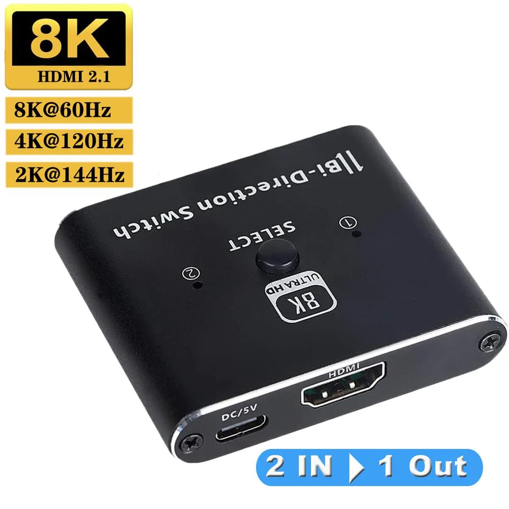 ESTONE ESTONE OZ8AB 8K Bi-Directional HDMI Switch 2 in 1 Out / 1 in 2 Out 4K 120Hz Converter Projectors — product photo