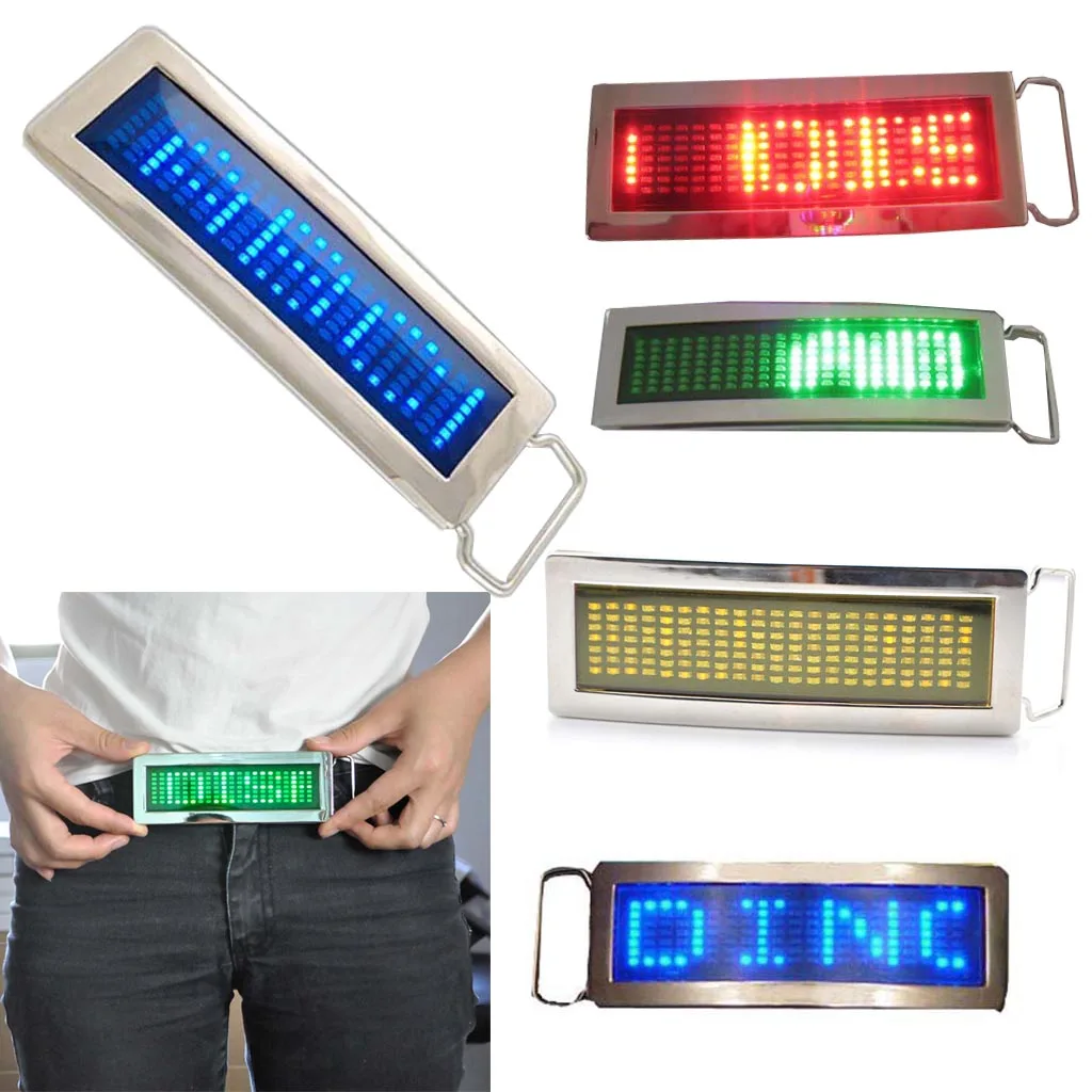 iKKEGOL iKKEGOL Programmable Blue LED Scrolling Belt Buckle — product photo
