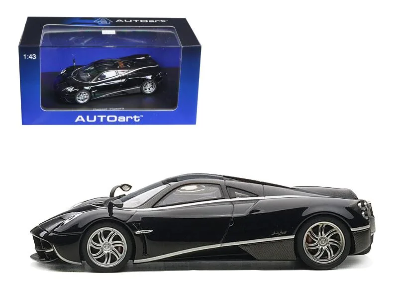 Autoart Autoart Pagani Huayra Black with Silver Stripes 1/43 vehicle — product photo