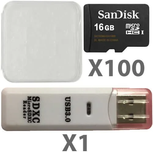 SanDisk SanDisk microSDHC Class 4 16GB 100 Pack with Reader — product photo