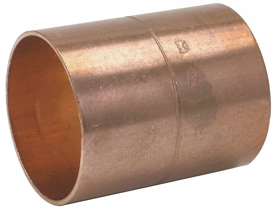 Copper straight reducing coupling with two sweat ends