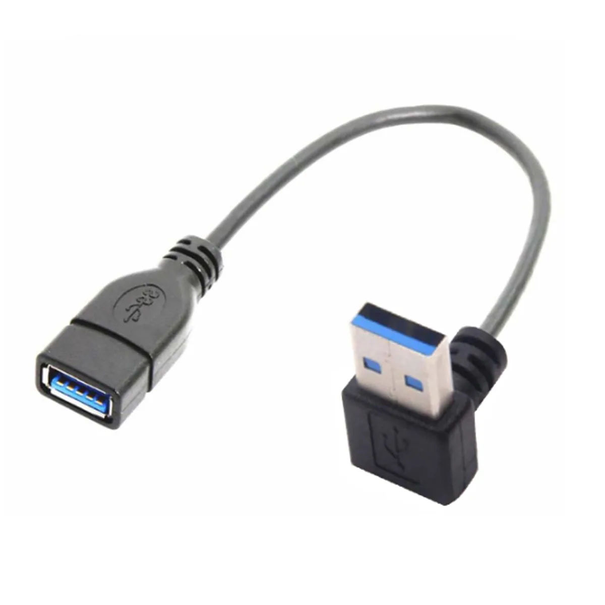 Vszerda Vszerda 2PCS USB 3.0 Male to Female 90° Angle Extension Cable 25CM — product photo