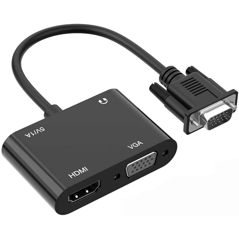Hitoor Hitoor VGA to HDMI VGA Adapter 1 in 2 Out Black — product photo