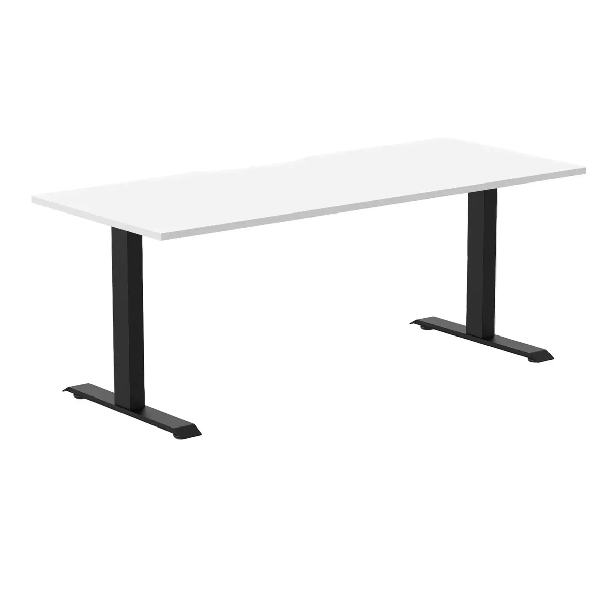 Desky Desky Zero Scalloped Laminate Office Desk White 70.9 x 29.5 in Matte Black — product photo