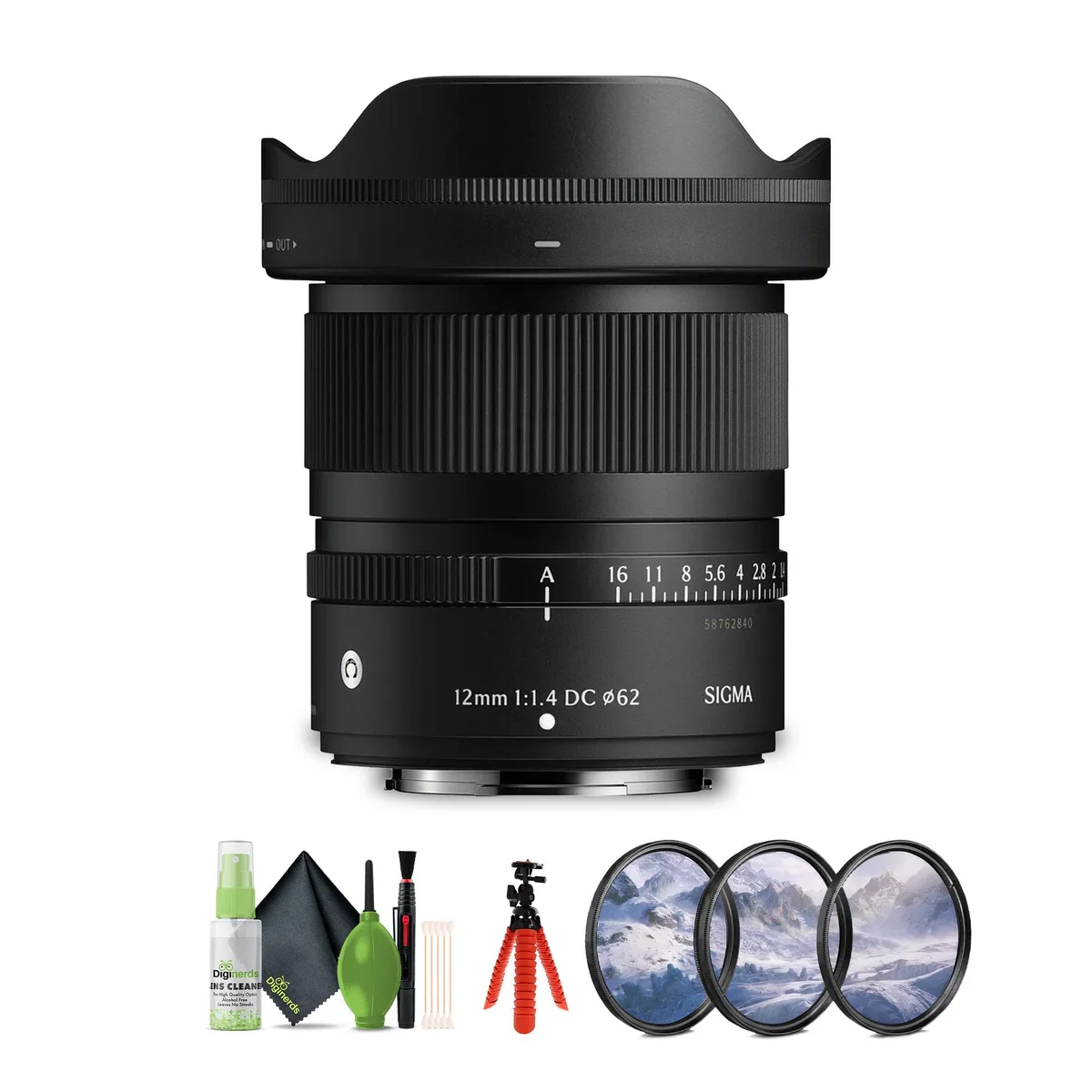 SIGMA SIGMA 12mm f/1.4 DC Contemporary (FUJIFILM X) Bundle 2 camera lens — product photo