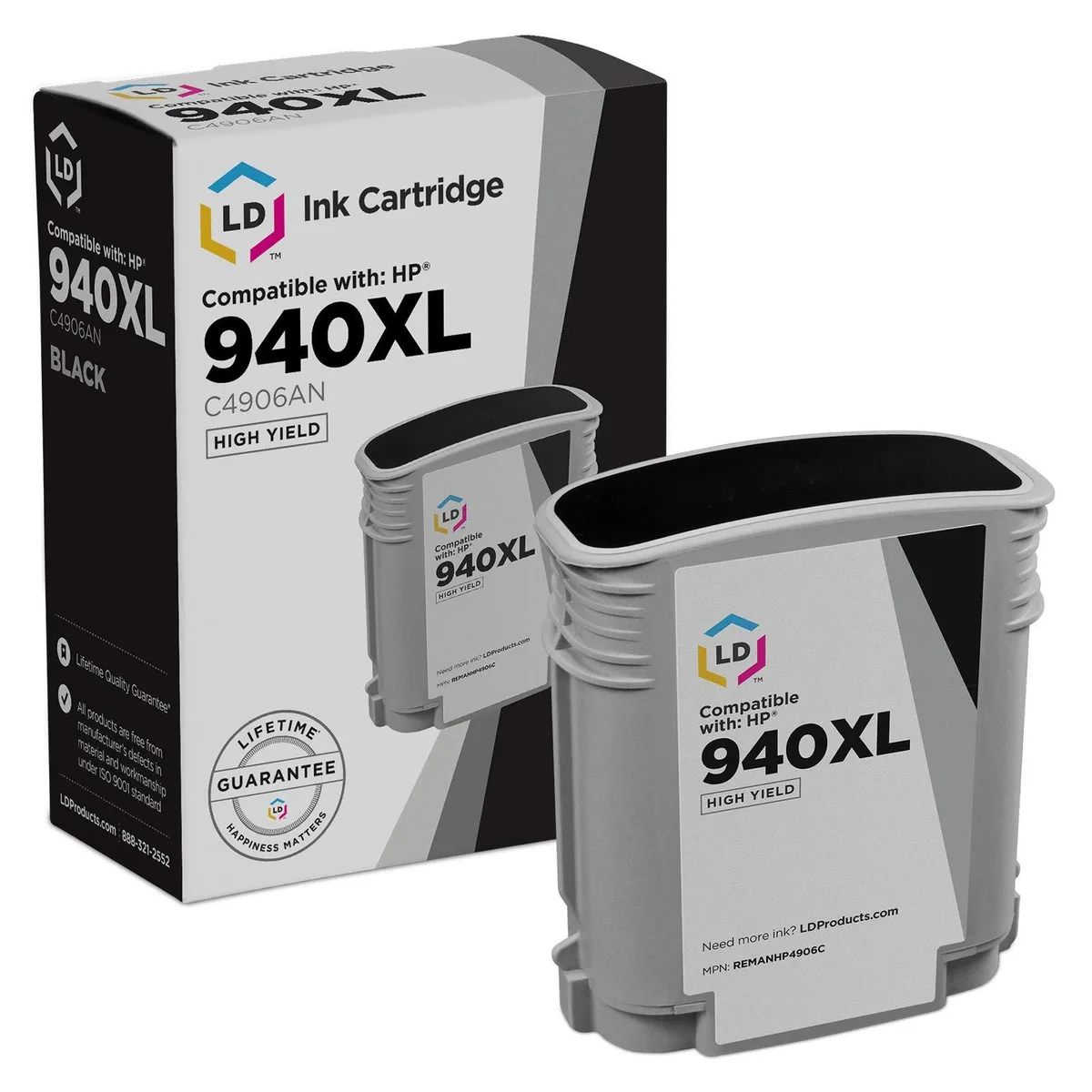LD Products LD Products HP 940 XL Black Ink Cartridge 2200 Pages — product photo
