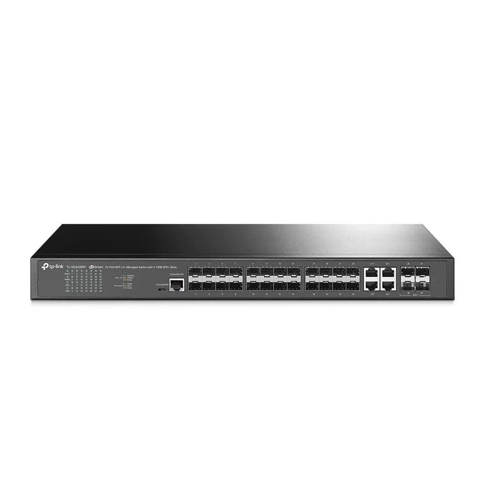 TP-Link TP-Link TL-SG3428XF 24-port SFP L2+ managed network switch with 4 10G SFP+ slots — product photo
