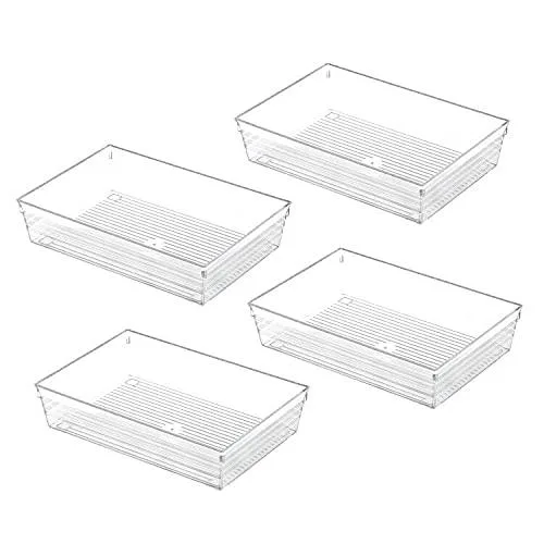 Backerysupply DO-9*6*2-4P Clear Plastic Drawer Organizer Tray 15 in Set of 4 — product photo