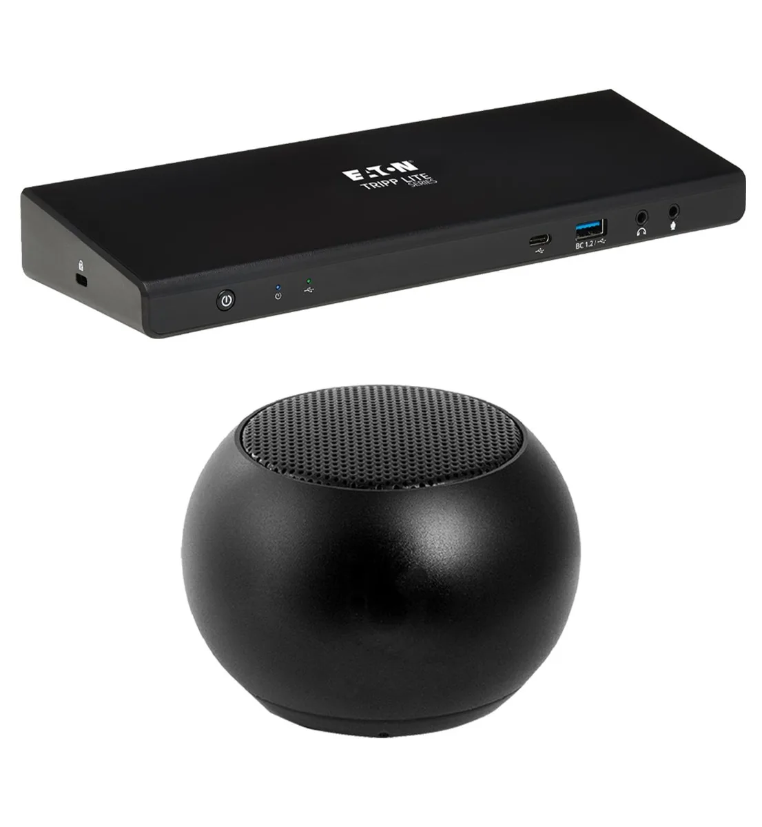 Tripp Lite Tripp Lite USB-C Dock Dual 4K 5K 85W HDMI DP Ethernet with Bluetooth Mini U Speaker 4h — product photo