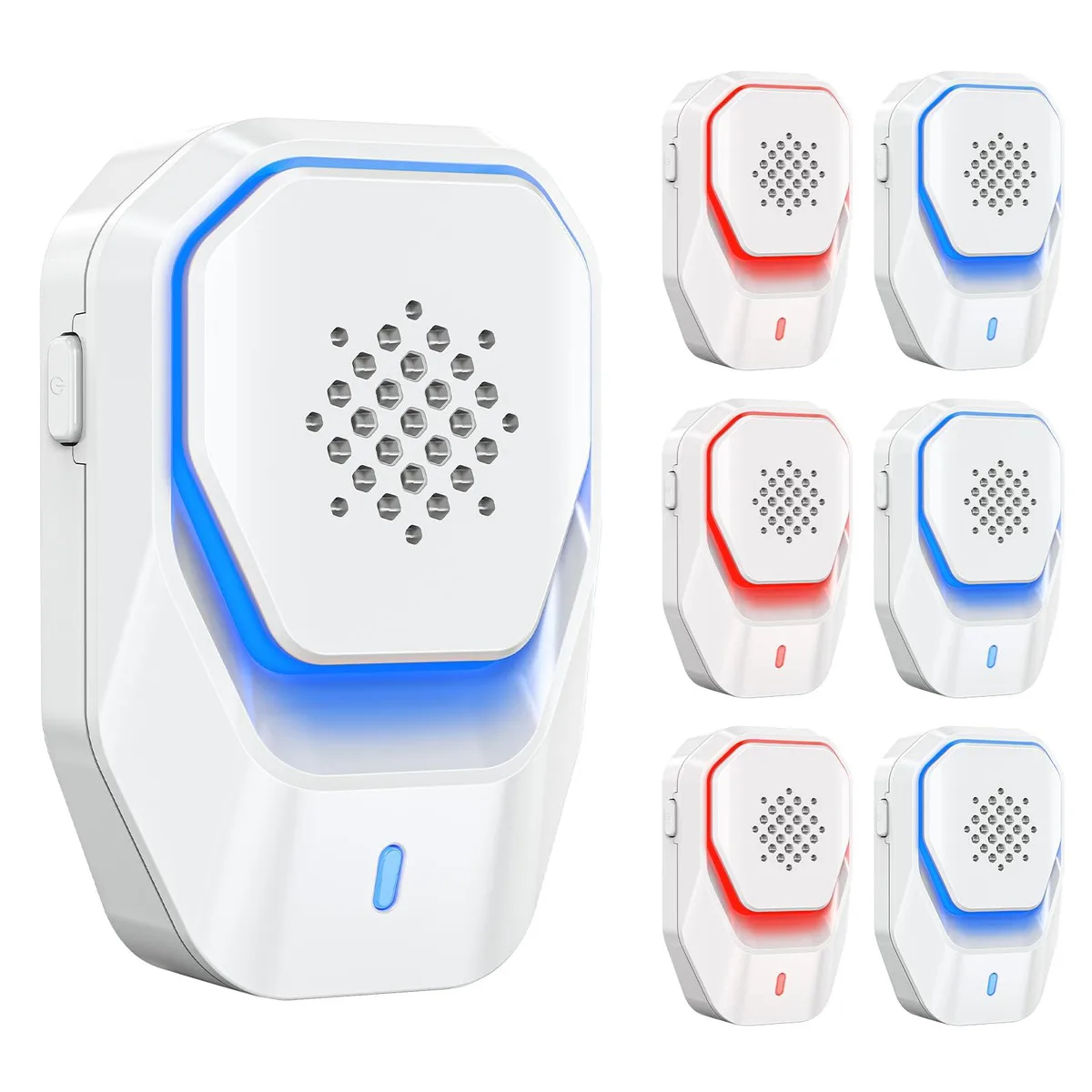 Six small white plug-in ultrasonic pest repellers