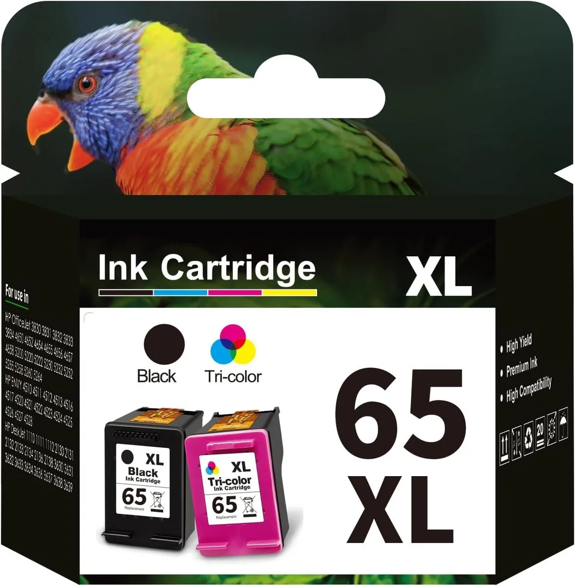 NuoTo NuoTo 65XL 2-pack black tri-color ink cartridge — product photo