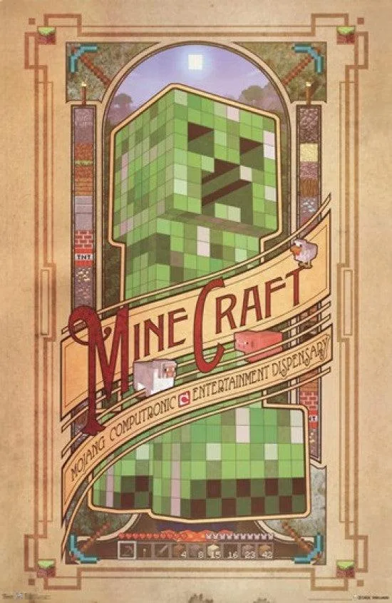 Minecraft Computronic poster print on heavy paper 24 by 36 inches
