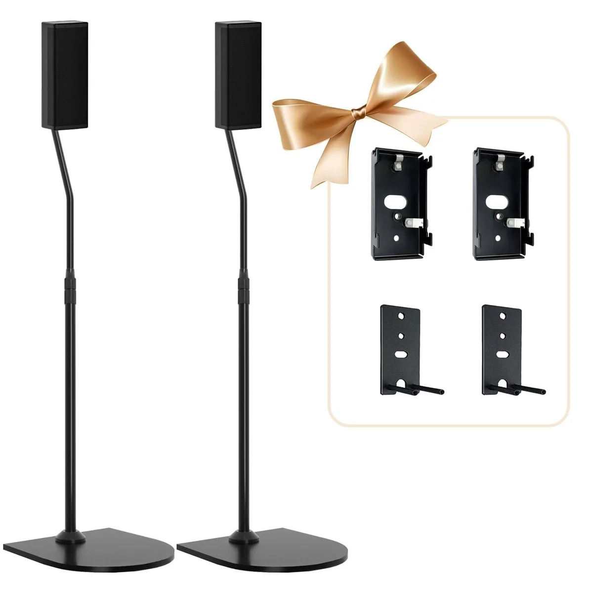 GSM Outdoors GSM Outdoors Adjustable Speaker Stand Pair with Slideconnect Bracket 2 in 1 accessory — product photo