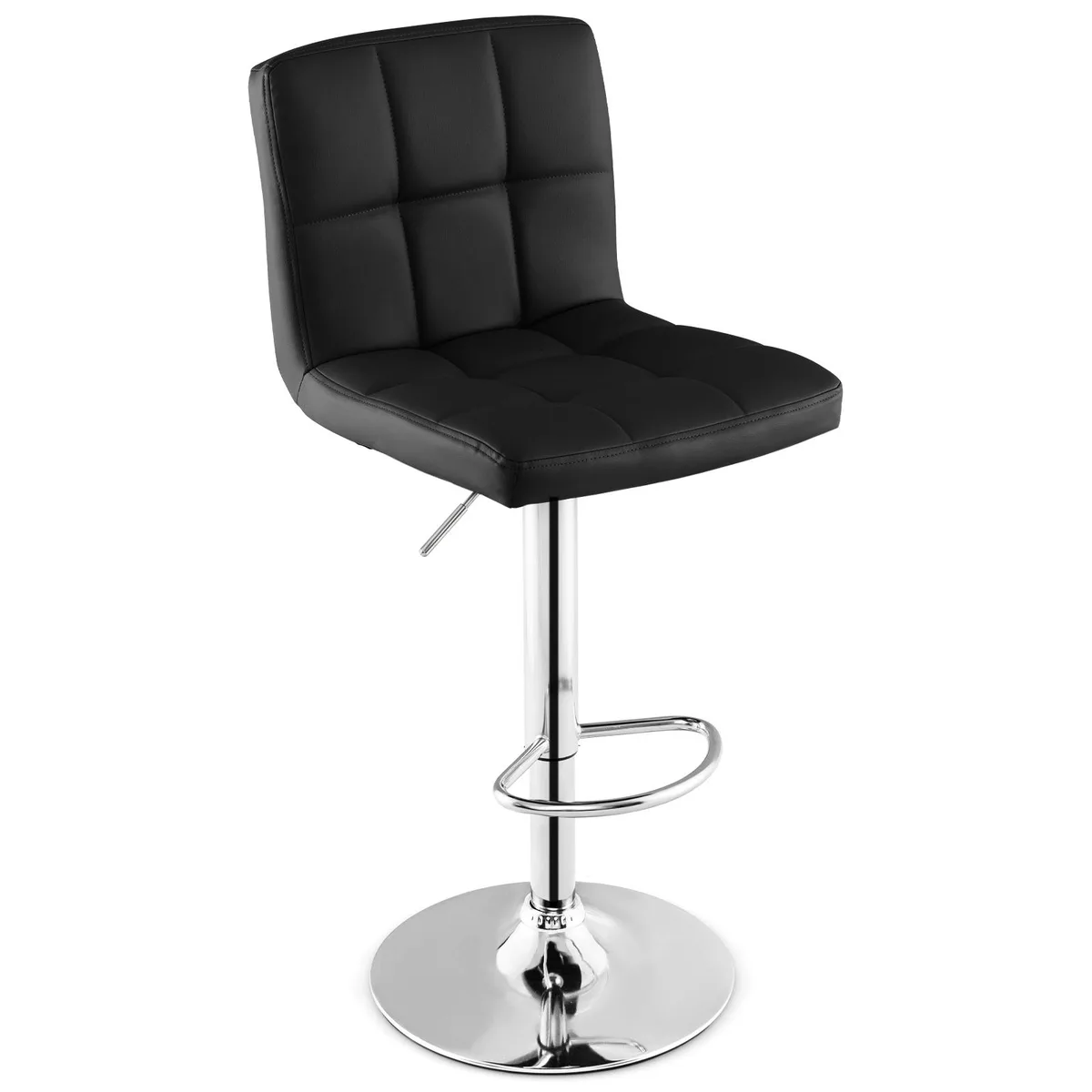SlickBlue SlickBlue Adjustable Swivel Barstool PU Leather Black 30 inch 330 lbs — product photo