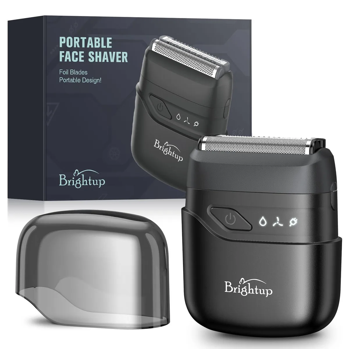 Black compact foil shaver with dual blade head USB-C charging